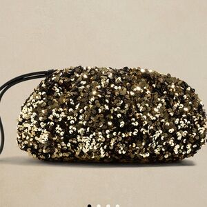 Banana Republic 
SEQUIN CLUTCH size, W H H 5.5"xD2"